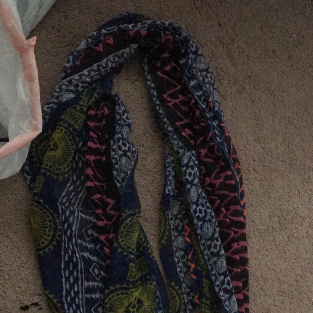 Colorful patterned infinity scarf